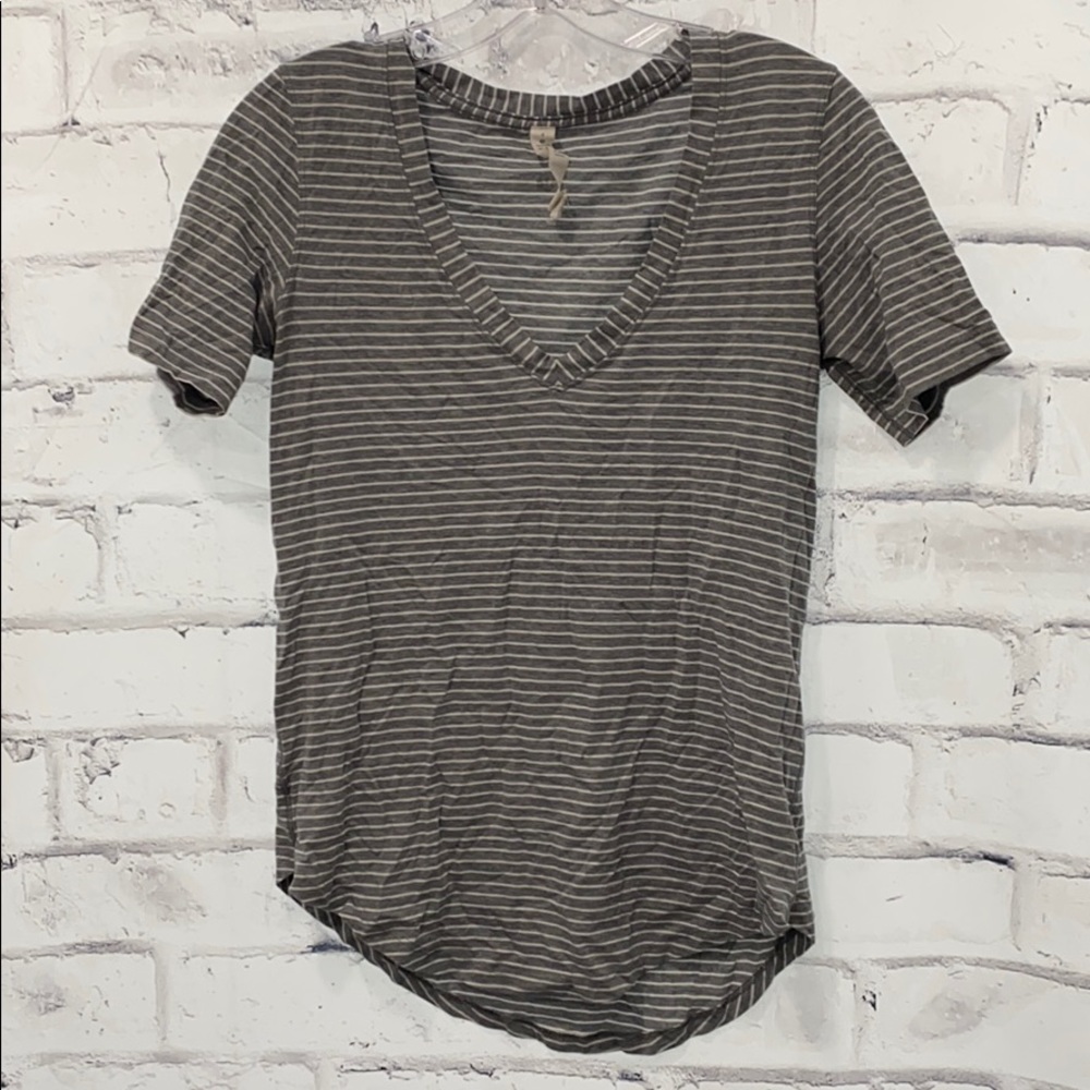 Gray striped T-shirt lululemon top